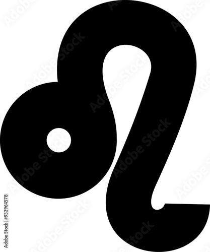 Vector illustration of stylized Leo zodiac sign symbol