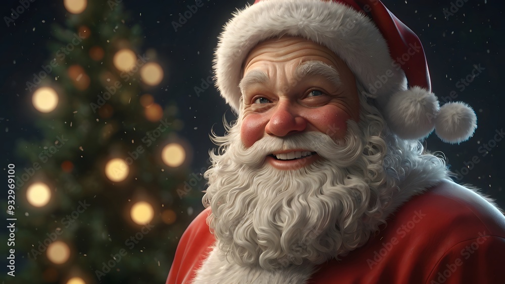 Portrait of a Smiling Santa Claus: Joyful and Festive Holiday Icon Portrait of a Smiling Santa Claus: Joyful and Festive Holiday Icon