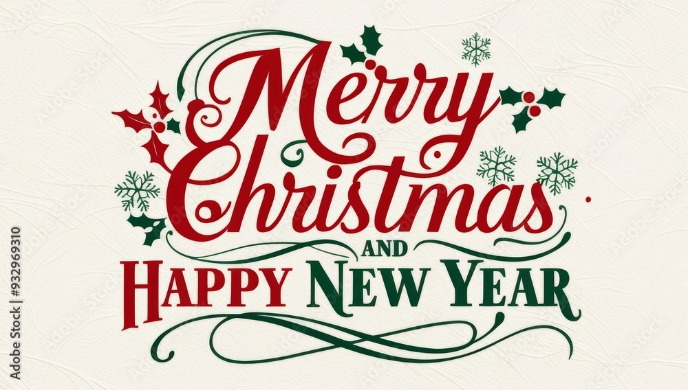 A festive and elegant typography design featuring