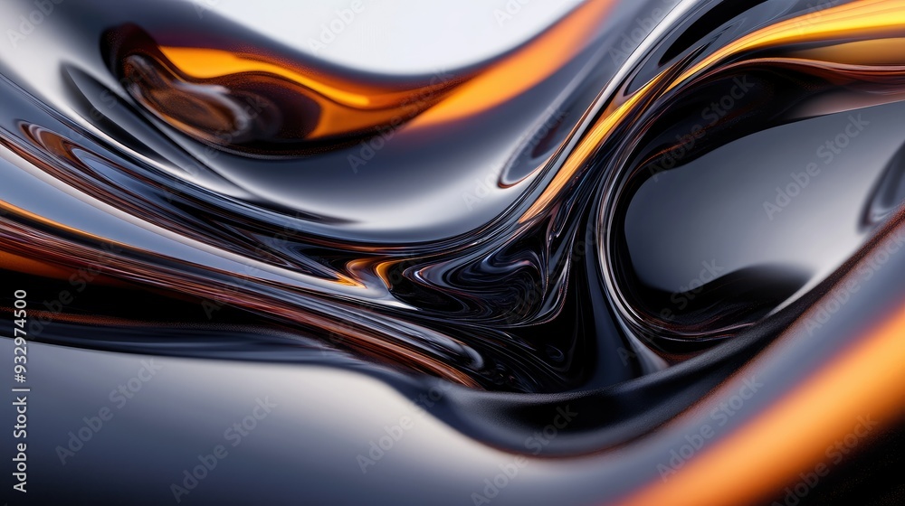 Obraz premium Stunning 3D rendering of a wavy abstract liquid background.