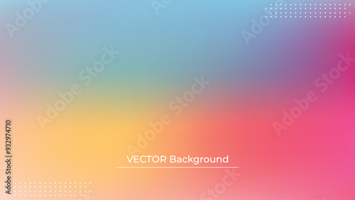 Wallpaper Mural Smooth and blurry colorful gradient mesh background. Modern bright rainbow colors. Easy editable soft colored vector banner template. Premium quality Torontodigital.ca