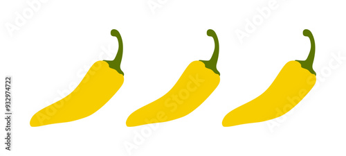 Yellow pepper on isolate transparency background. Fresh chopped Chile pepper, Mexican spicy vegetable, 3dVector Illustration. photo