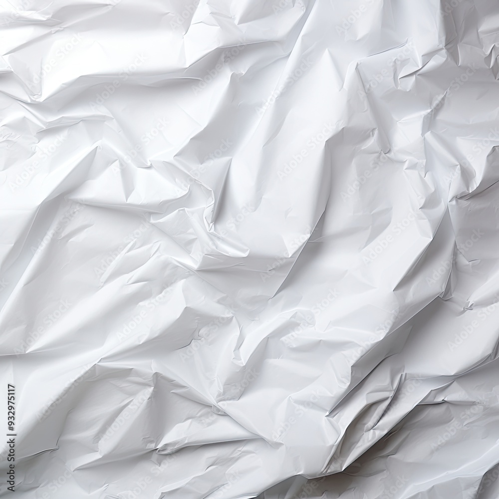 Fototapeta premium Crumpled white paper texture abstract background with copy space for text
