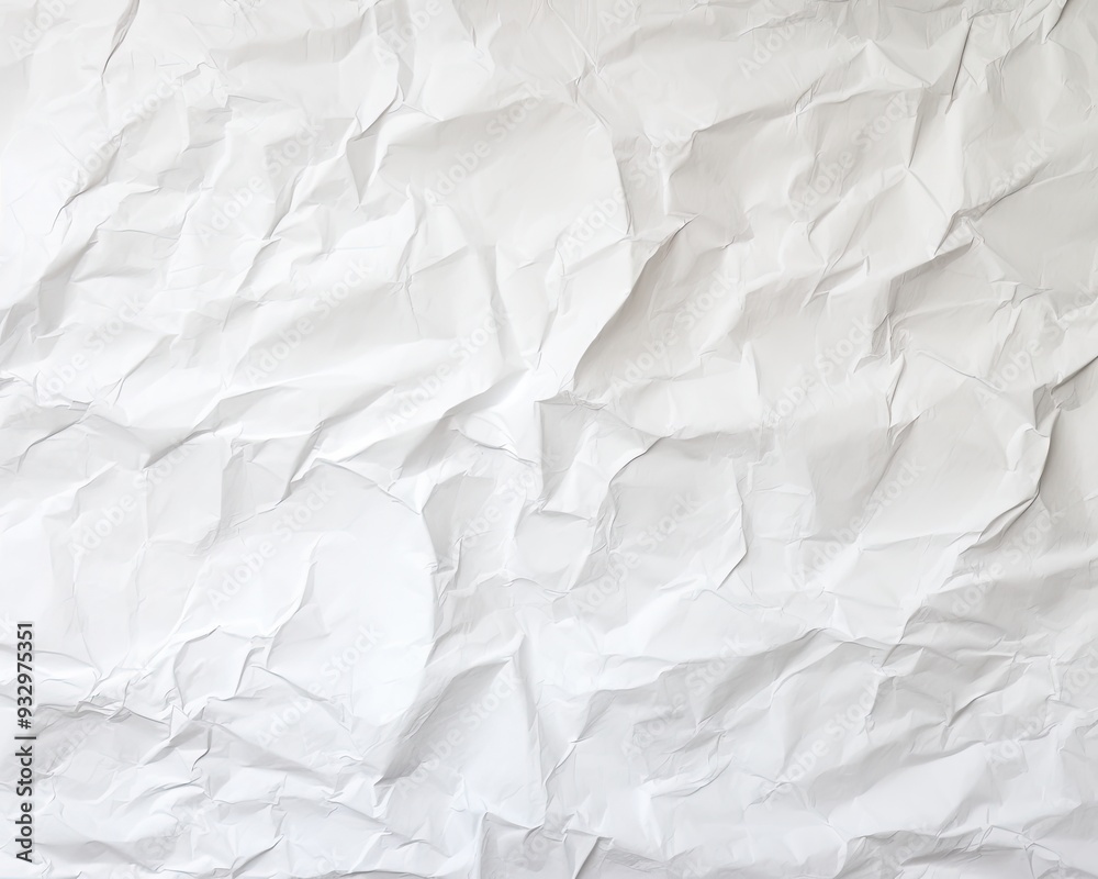 Fototapeta premium Crumpled white paper texture abstract background with copy space for text