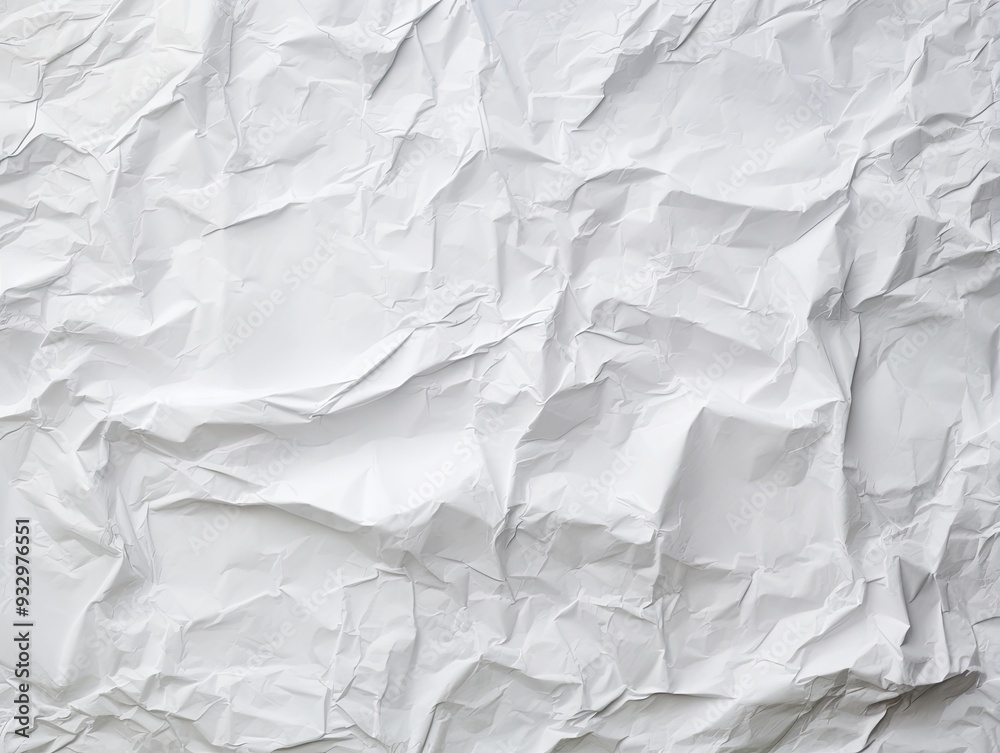 Fototapeta premium Crumpled white paper texture abstract background with copy space for text