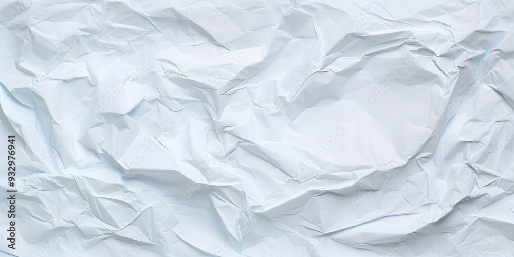 Fototapeta premium Crumpled white paper texture abstract background with copy space for text