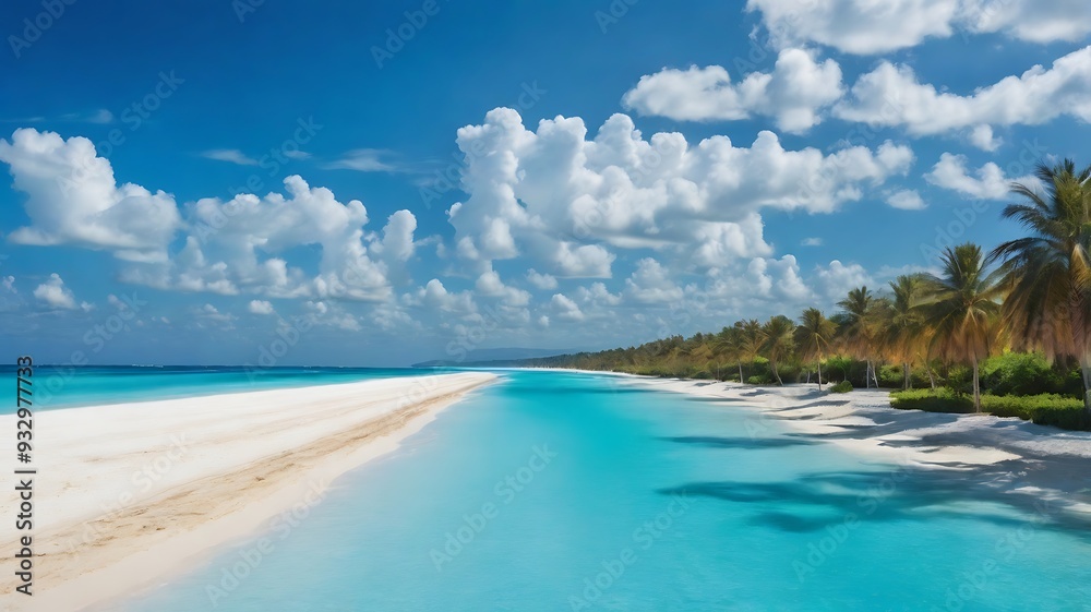 Obraz premium Beautiful tropical Maldives island with beach.