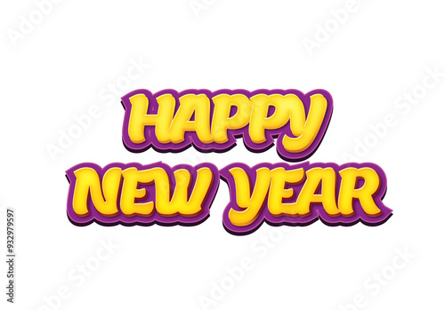 Happy New Year 3D PNG 