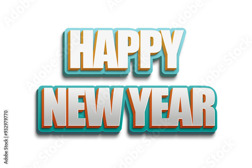 Happy New Year 3D PNG 