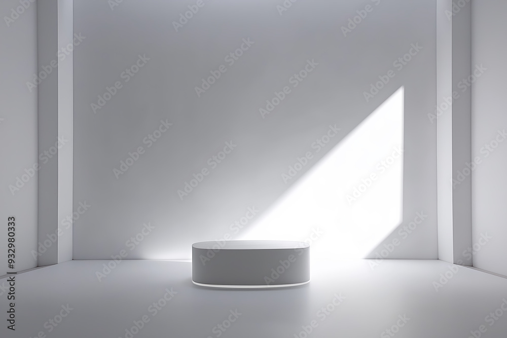 Fototapeta premium A white room with a white table in the middle