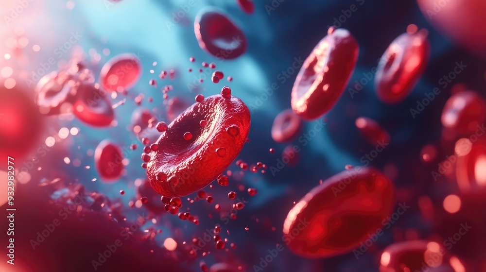 High-Resolution Close-Up of Blood Cells, Leukocytes, and Erythrocytes High-Resolution Close-Up of Blood Cells, Leukocytes, and Erythrocytes