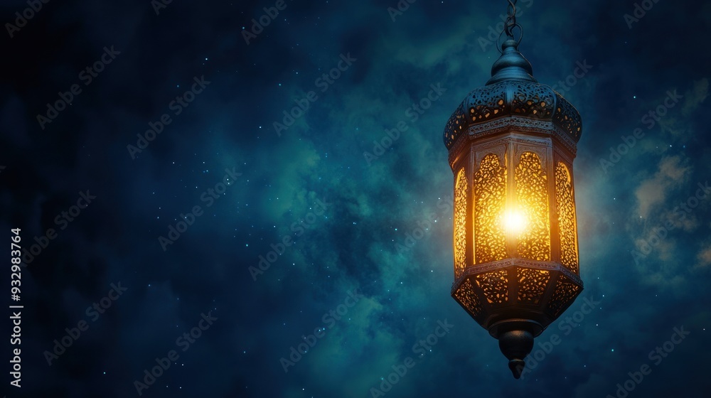 Ornate Lantern Against a Starry Night Ornate Lantern Against a Starry Night