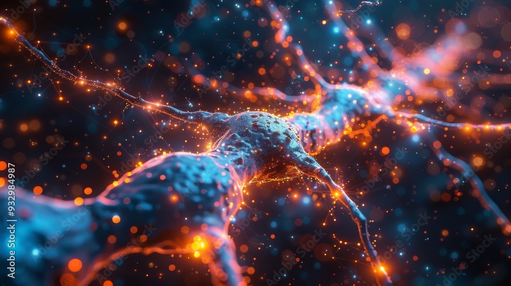 Depict the structure and function of neurons, showing how dendrites receive signals, axons transmit signals, and synapses allow communication between Depict the structure and function of neurons, showing how dendrites receive signals, axons transmit signals, and synapses allow communication between