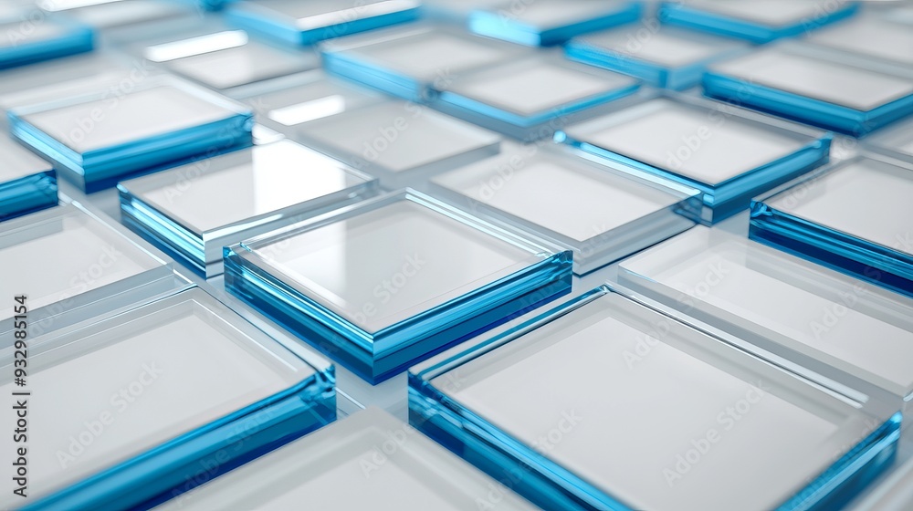 Multicolored glass tiles arranged in a geometric pattern Multicolored glass tiles arranged in a geometric pattern