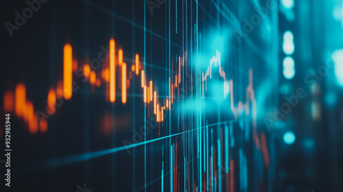 charts and graphs with statistics to analyze business potential and forecast future development of companies growth.