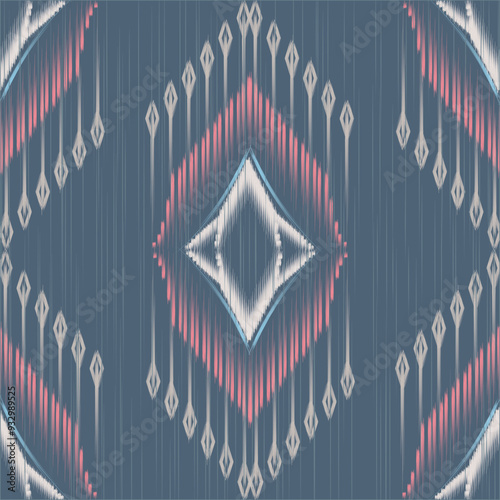 Ikat embroidery ethnic oriental pattern traditional.Aztec geometric art ornament print.Design for carpet, cover.wallpaper, wrapping, fabric, clothing