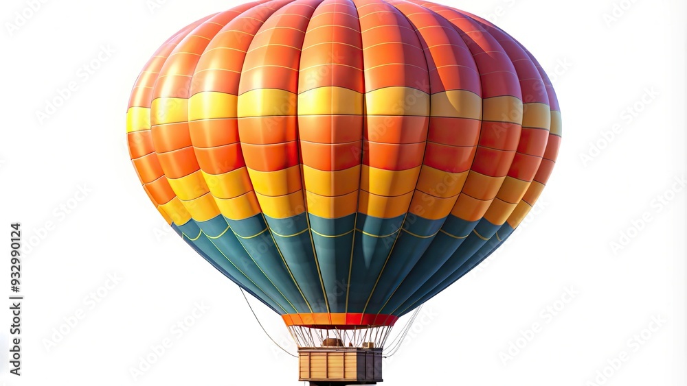 Fototapeta premium Colorful hot air balloon soaring in bright blue sky