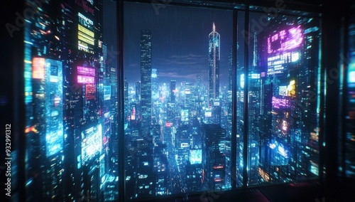 Cyberpunk Cityscape at Night