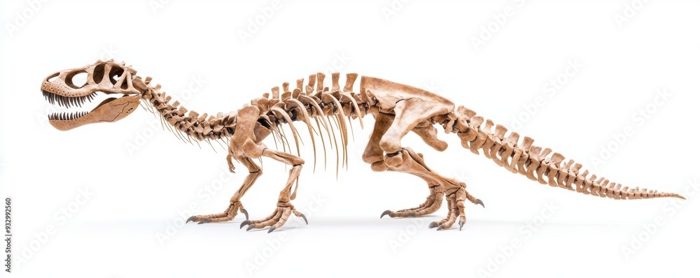 fossilized dinosaur skeleton, showcasing a paleontology discovery, in earthy colors fossilized dinosaur skeleton, showcasing a paleontology discovery, in earthy colors
