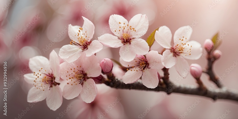 Beautiful cherry spring blossom, on soft pink pastel background. Beautiful cherry spring blossom, on soft pink pastel background.