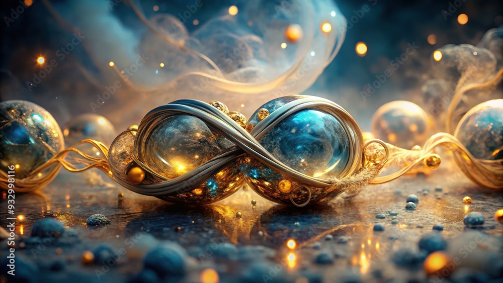 Sublime topaz elements entwined with wispy fog in mystical atmosphere Sublime topaz elements entwined with wispy fog in mystical atmosphere