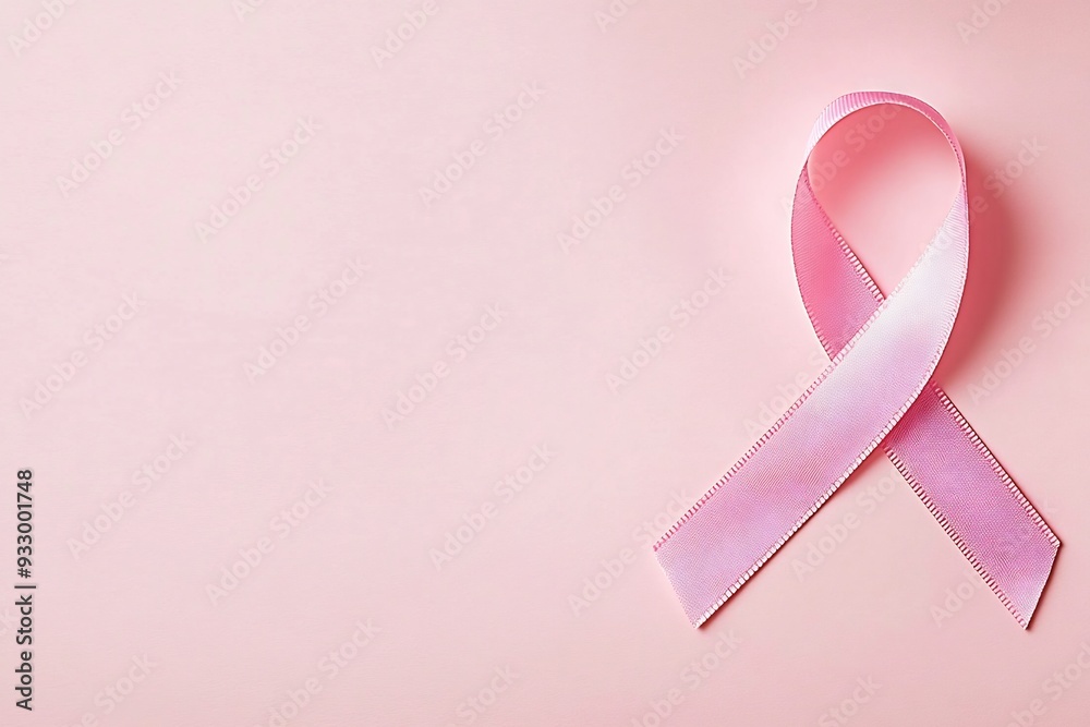 pink ribbon on a solid background, symbolizing cancer awareness pink ribbon on a solid background, symbolizing cancer awareness