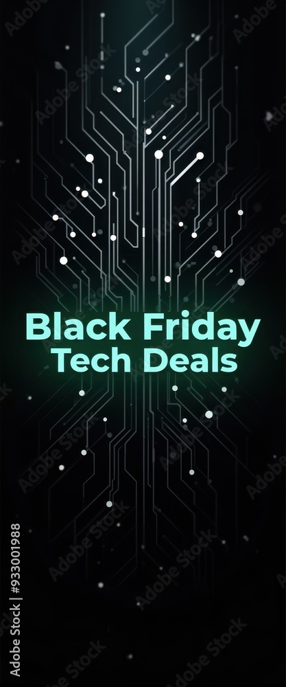 Obraz premium Exciting tech deals for Black Friday with a futuristic circuit design background