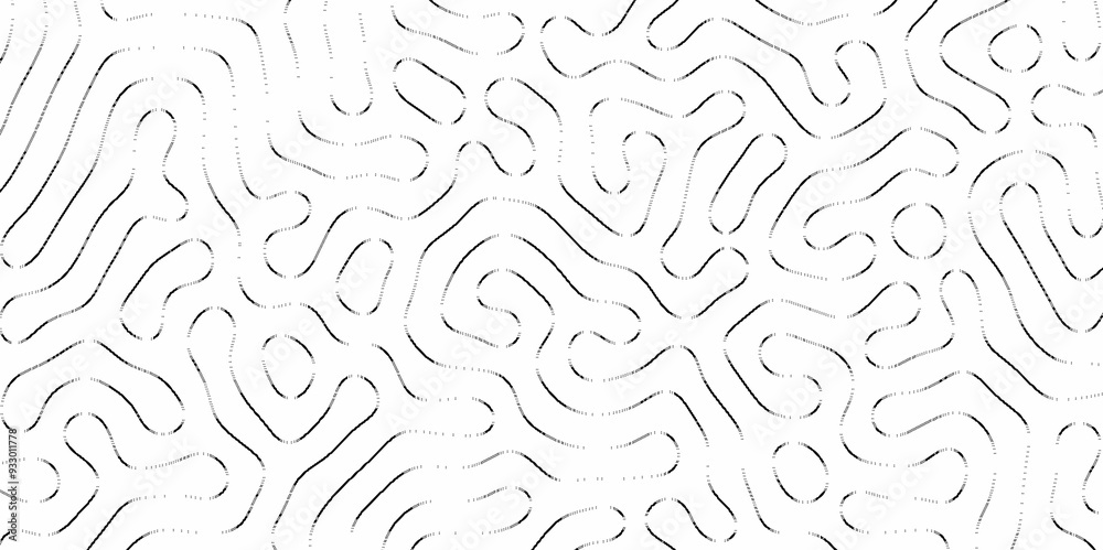 Obraz premium Abstract Turing organic wallpaper with background. Turing reaction diffusion monochrome seamless pattern with chaotic motion. Natural seamless line pattern. Linear design with biological shapes.