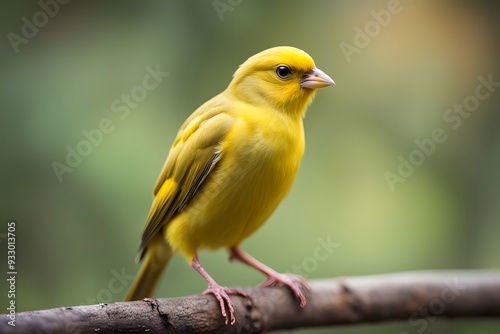 Canary bird blurry nature background, AI Generated