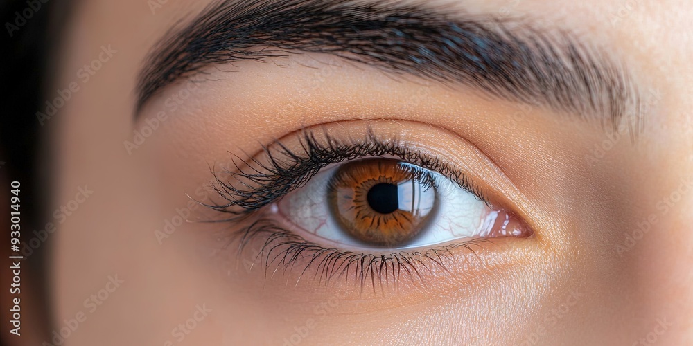 Fototapeta premium close up single woman's eye, front on angle