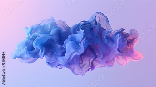 Blue and purple gradient color floating liquid blob. 3d rendering picture. 