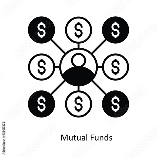 Mutual Funds vector filled outline Icon Design illustration. Smart Home and Technology Symbol on White background EPS 10 File