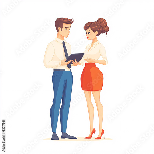 Engaging Business Meeting: Collaboration Between Colleagues in Modern Office Settings