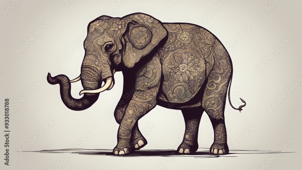 Fototapeta premium elephant in art style