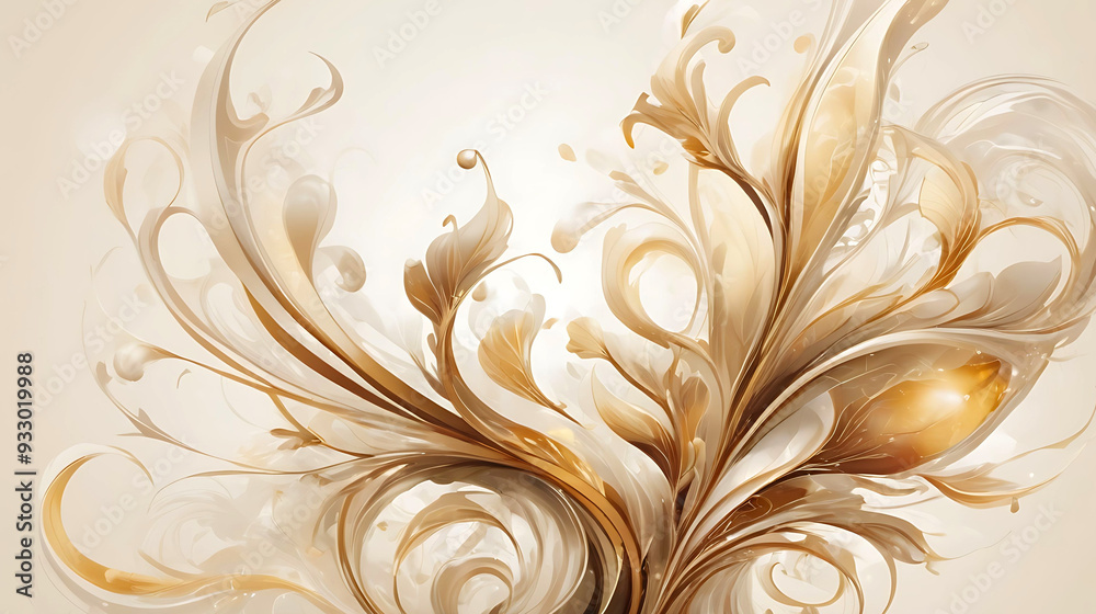 Abstract background painting with flowers and leaves Abstract background painting with flowers and leaves