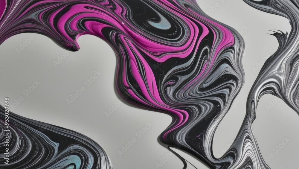 Abstract Swirls of Pink, Black, and Grey Paint Abstract Swirls of Pink, Black, and Grey Paint