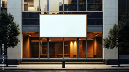 Blank white billboard on the stree, mockup for design