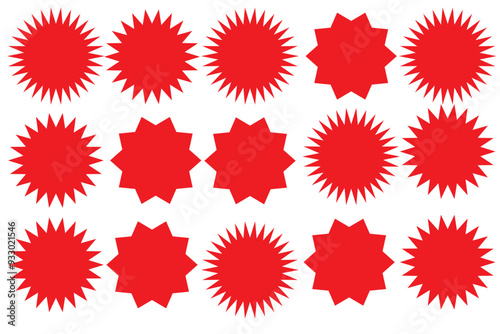 Sale sticker, price tag, starburst icon set eps 10 