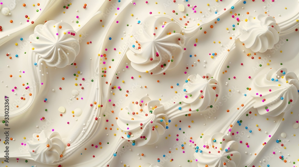 Cake frosting texture background vector with sprinkles on top. Cake frosting texture background vector with sprinkles on top.