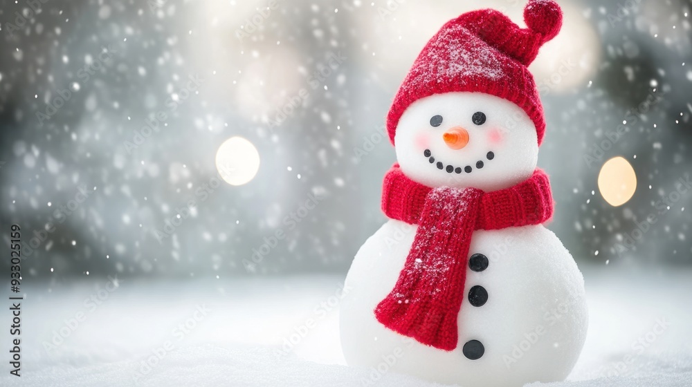 Smiling Snowman In Winter Wonderland Smiling Snowman In Winter Wonderland