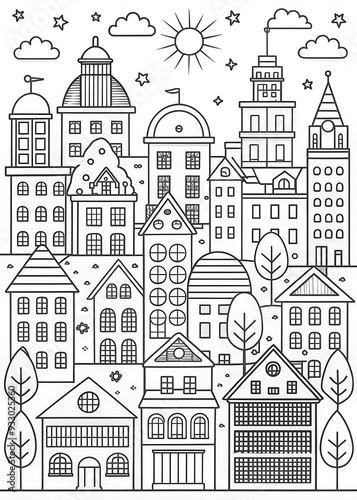 City Coloring Pages for Kids: Fun Urban Learning and Creative Activities. City. Coloring. Kids. Urban. Learning