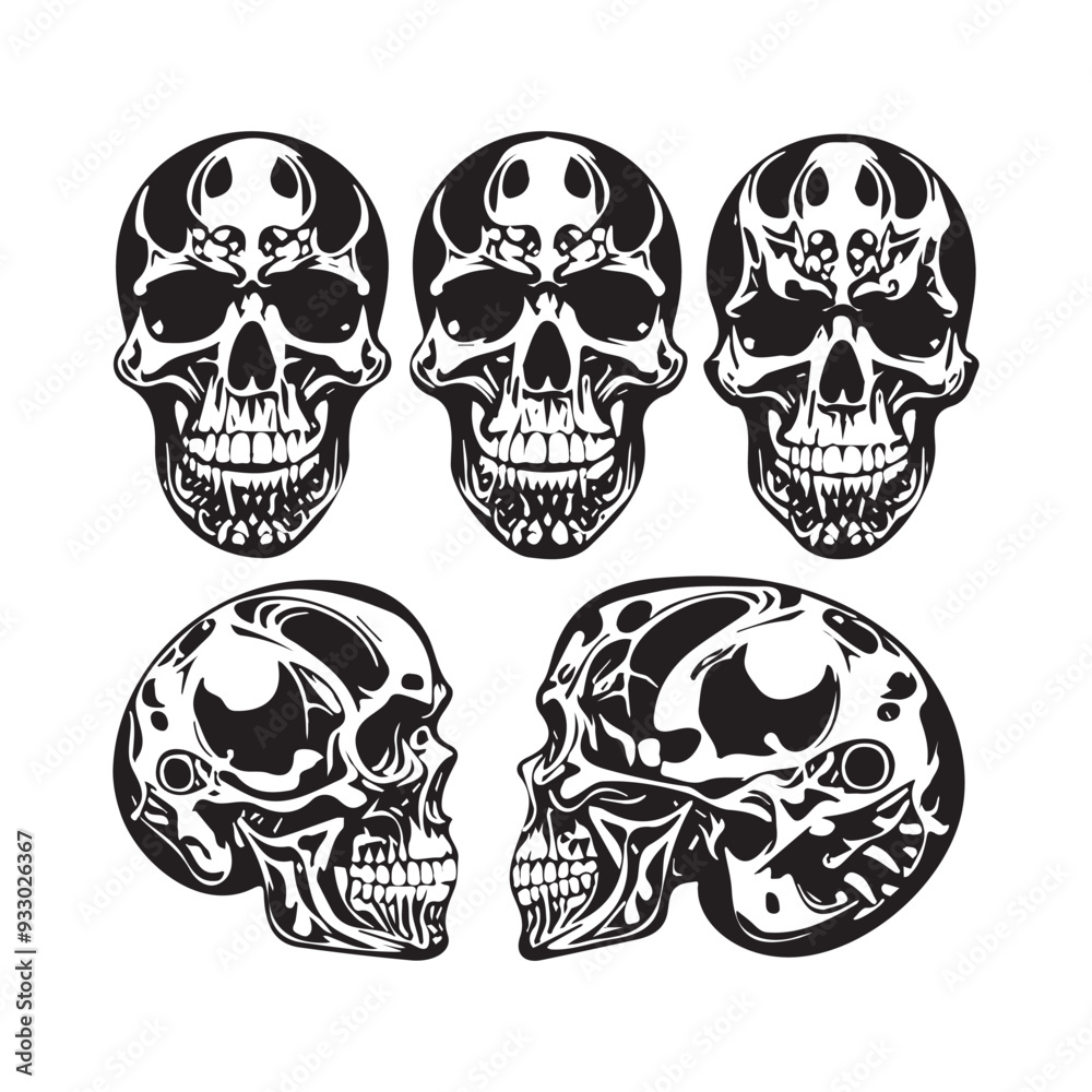 Iconic Skull Shadow Illustration Iconic Skull Shadow Illustration