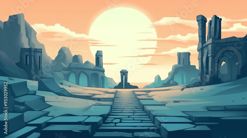 Desert ruins game background