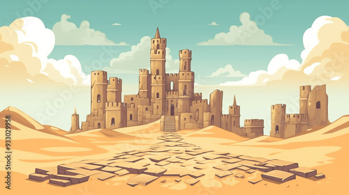 Desert city game background
