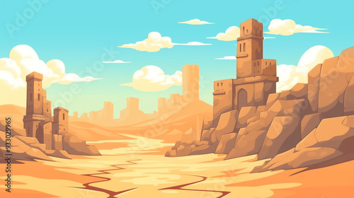 Desert ruins game background