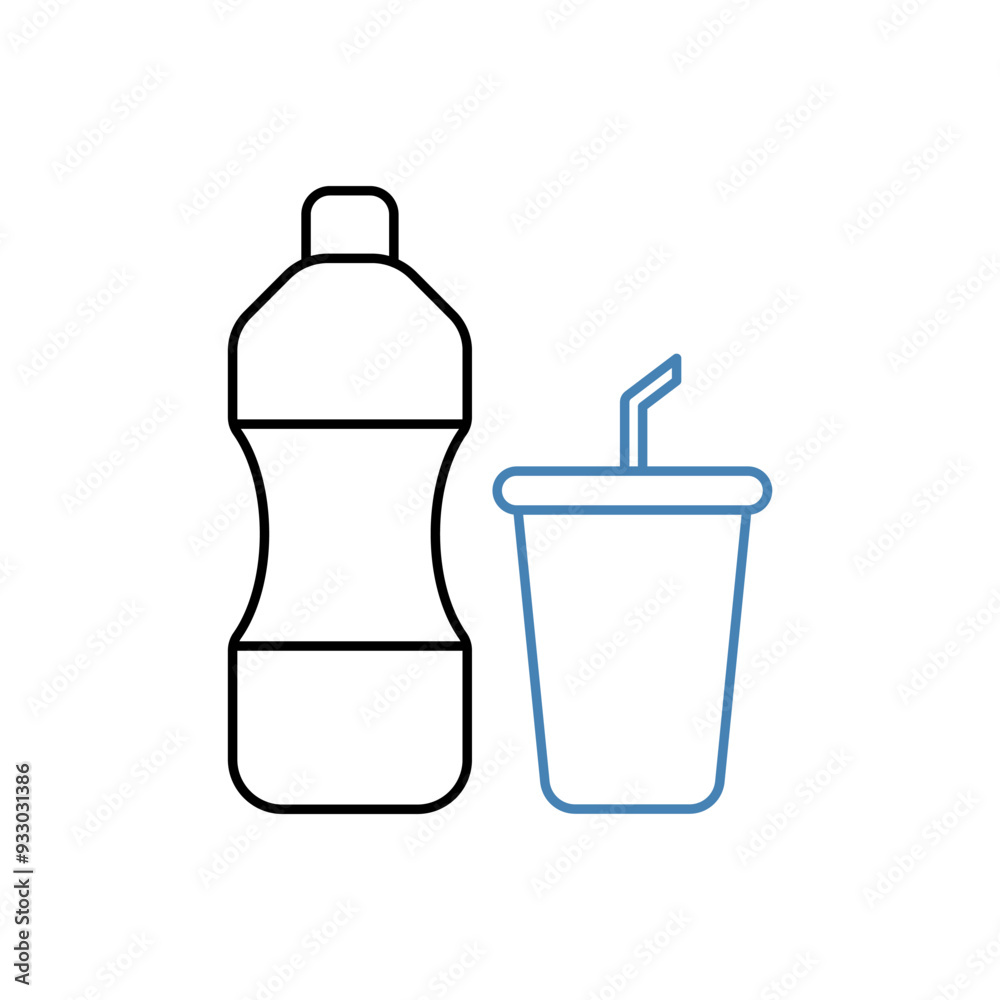 soda concept line icon. Simple element illustration. soda concept outline symbol design. soda concept line icon. Simple element illustration. soda concept outline symbol design.