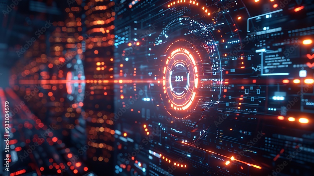 Futuristic digital background with abstract futuristic glowing circular portal and circuit board Futuristic digital background with abstract futuristic glowing circular portal and circuit board