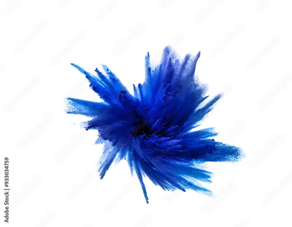Dynamic Energy Burst, swirling blue particle effect on a white isolated background. Generative AI. Dynamic Energy Burst, swirling blue particle effect on a white isolated background. Generative AI.