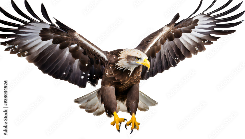 eagle Splash on a white isolated background. Generative AI. eagle Splash on a white isolated background. Generative AI.