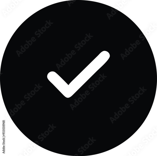 a check mark in a black circle